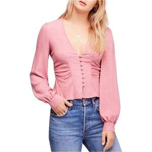 Free People Womens Maise Button Down Blouse medium